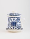 Taza de Té con estampado japonés azul